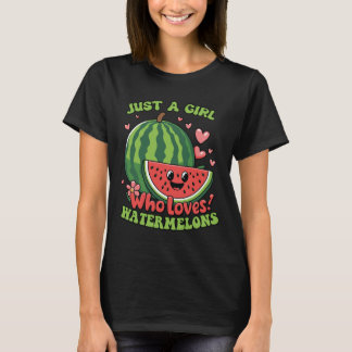 Camiseta Apenas Uma Garota Que Ama Melancias Verão Fofo