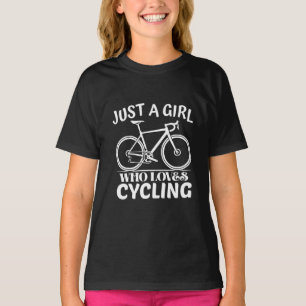 Camiseta apenas uma garota que ama o ciclismo