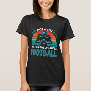 Camiseta Apenas Uma Garota Que Ama O Futebol Americano