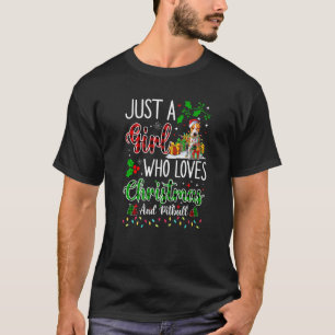 Camiseta Apenas Uma Garota Que Ama O Natal E Cães Pitbull