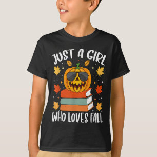 Camiseta Apenas Uma Garota Que Ama Outono Abóbora Aconchega