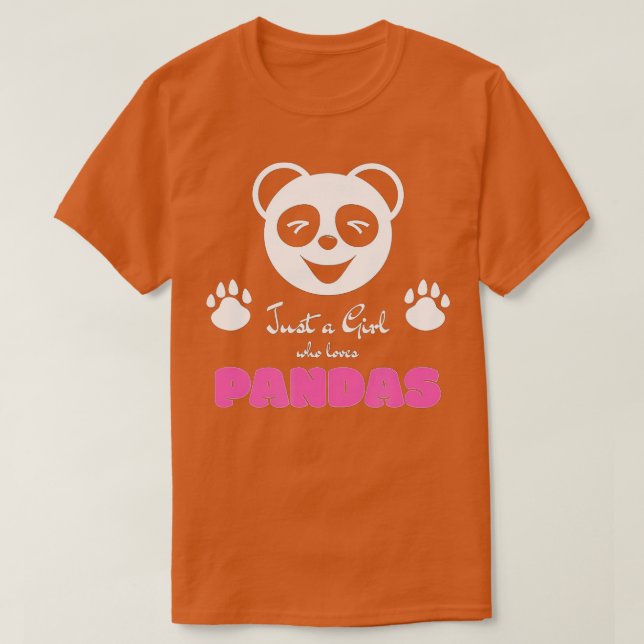 Camiseta Apenas uma garota que ama Pandas Cute Panda (21) (Frente do Design)