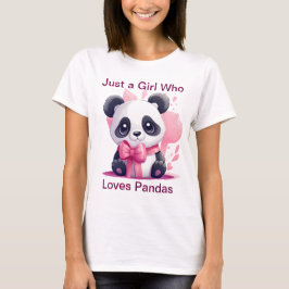 Camiseta Apenas uma garota que ama Pandas - Pás das mulhere