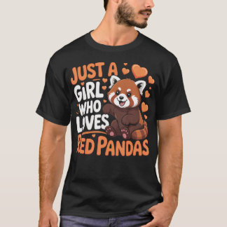 Camiseta Apenas Uma Garota Que Ama Pandas Vermelhos Vida Se
