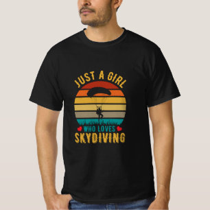 Camiseta apenas uma garota que ama paraquedismo