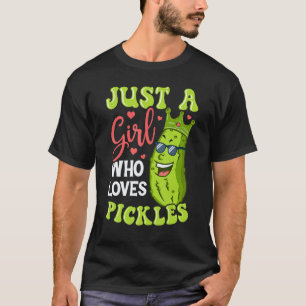 Camiseta Apenas Uma Garota Que Ama Picles - Pepino Vegano