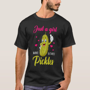 Camiseta Apenas Uma Garota Que Ama Picles   Pepino Vegano P
