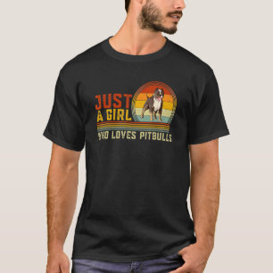 Camiseta Apenas Uma Garota Que Ama Pitbulls Cão Fofo Animal