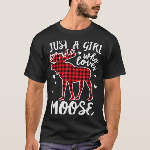 Camiseta Apenas Uma Garota Que Ama Plaid de Natal de Alce B