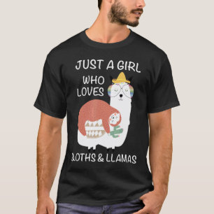Camiseta Apenas Uma Garota Que Ama Preguiças E Lhamas