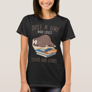 Camiseta Apenas uma garota que ama preguiças e livros Leito