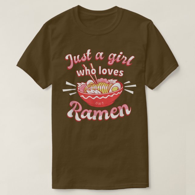 Camiseta Apenas uma garota que ama Ramen Anime Kawaii Japão (Frente do Design)