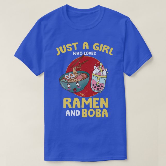 Camiseta Apenas uma garota que ama Ramen e Boba - Kawaii An (Frente do Design)