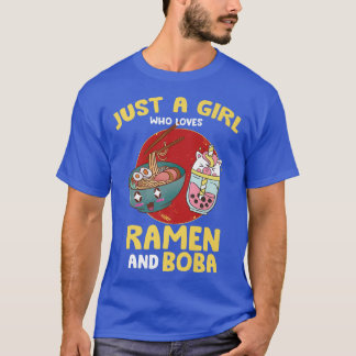 Camiseta Apenas uma garota que ama Ramen e Boba - Kawaii An