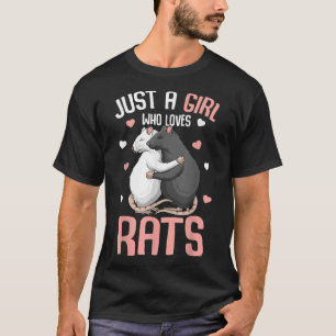 Camiseta Apenas Uma Garota Que Ama Ratos Crianças Garotas M