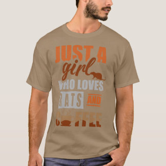 Camiseta Apenas uma garota que ama ratos e café Premium 