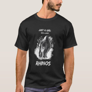 Camiseta Apenas Uma Garota Que Ama Rinocerontes Amor Por Ri