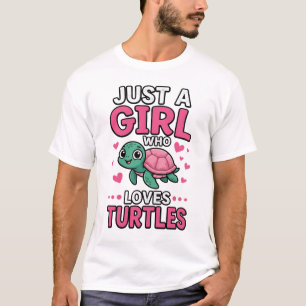 Camiseta Apenas uma Garota que Ama Tartarugas Vetor de Tart