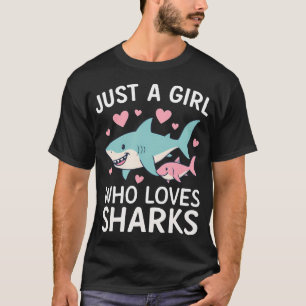 Camiseta Apenas Uma Garota Que Ama Tubarões - Amante da Vid