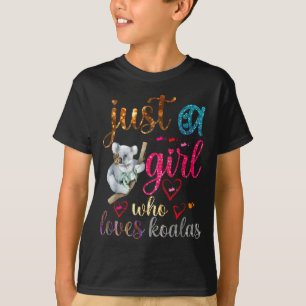 Camiseta Apenas Uma Garota Que Ama Urso Koala Pai Mãe Menin