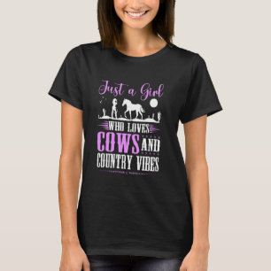 Camiseta Apenas Uma Garota Que Ama Vacas Rodeio Ocidental P