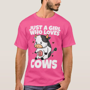 Camiseta Apenas Uma Garota Que Ama Vacas Roupa De Vaca Engr
