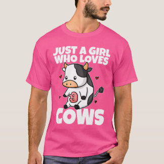 Camiseta Apenas Uma Garota Que Ama Vacas Roupa De Vaca Engr
