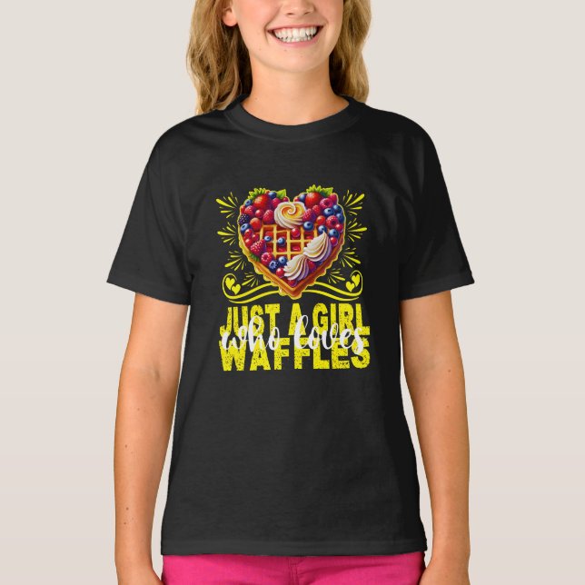 Camiseta apenas uma garota que ama waffles (Frente)