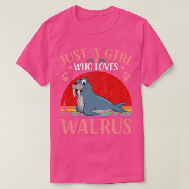 Camiseta Apenas uma garota que ama Walruses Cute Walrus (Frente do Design)