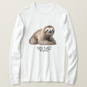 Camiseta apenas uma garota que gosta de preguiças