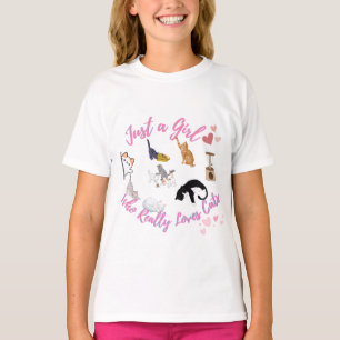 Camiseta Apenas uma garota que realmente ama gatos