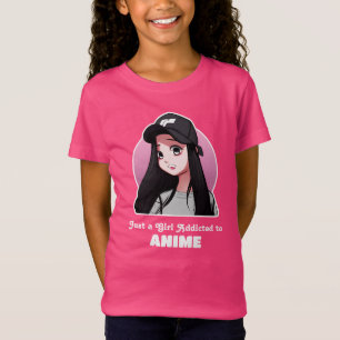 Camiseta Apenas uma garota viciada em animação