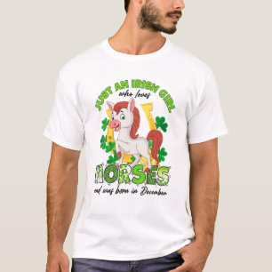 Camiseta Apenas Uma Irlandesa Que Ama Cavalos Sortudos Deze