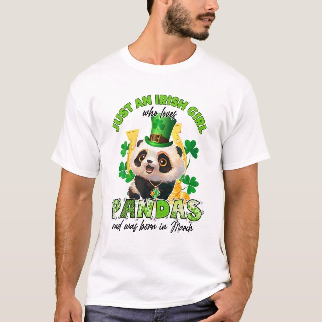 Camiseta Apenas Uma Irlandesa Que Ama Pandas Lucky March Bi (Frente)