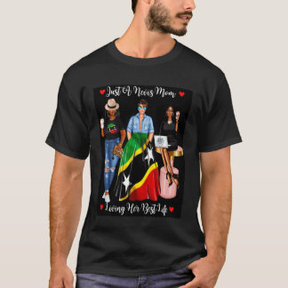 Camiseta Apenas uma mãe de Nevis vivendo sua melhor vida Af
