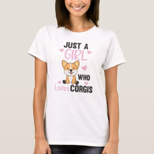 Camiseta Apenas Uma Menina Corgis Adora Kawaii Dog Corgi