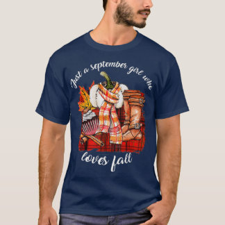 Camiseta Apenas Uma Menina De Setembro Que Adora Folhas De