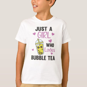 Camiseta Apenas Uma Menina O Chá De Bolha Adora Boba Kawaii