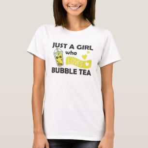 Camiseta Apenas Uma Menina O Chá De Bolha Adora Kawaii Roxo