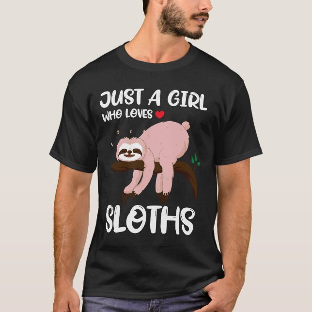Camiseta Apenas Uma Menina Preguiçosa E Engraçada Ideia Par (Frente)