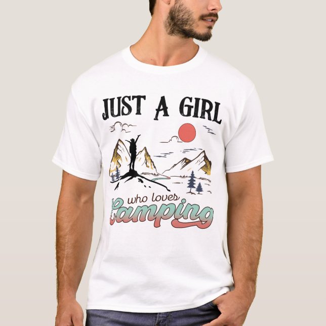Camiseta Apenas Uma Menina Que Adora Acampar (Frente)