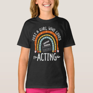 Camiseta Apenas Uma Menina Que Adora Agir No Teatro Arco-Ír