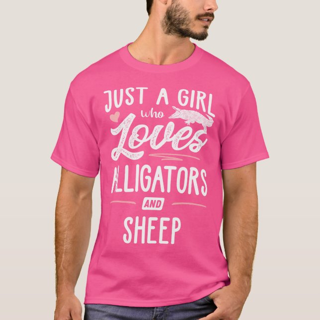 Camiseta Apenas Uma Menina Que Adora Alligadores E Ovelhas (Frente)