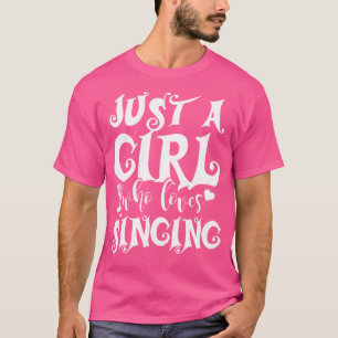 Camiseta Apenas Uma Menina Que Adora Cantar Musicais Mulher