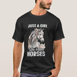 Camiseta Apenas Uma Menina Que Adora Cavalos Equestre Equit