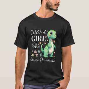 Camiseta Apenas Uma Menina Que Adora Dinossauros, Meninas A