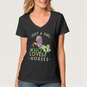 Camiseta Apenas Uma Menina Que Adora Equina Equestre De Pôs