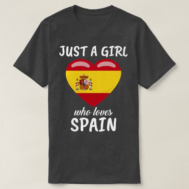 Camiseta Apenas Uma Menina Que Adora Espanha (Frente do Design)