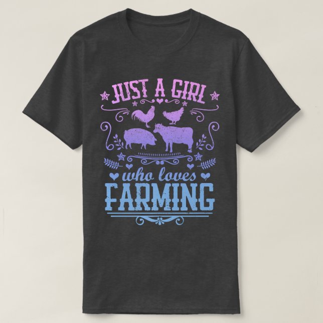 Camiseta APENAS UMA MENINA QUE ADORA FAZER GÊNERO DE Vaca E (Frente do Design)
