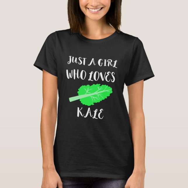 Camiseta Apenas Uma Menina Que Adora Kale Vegetable (Frente)